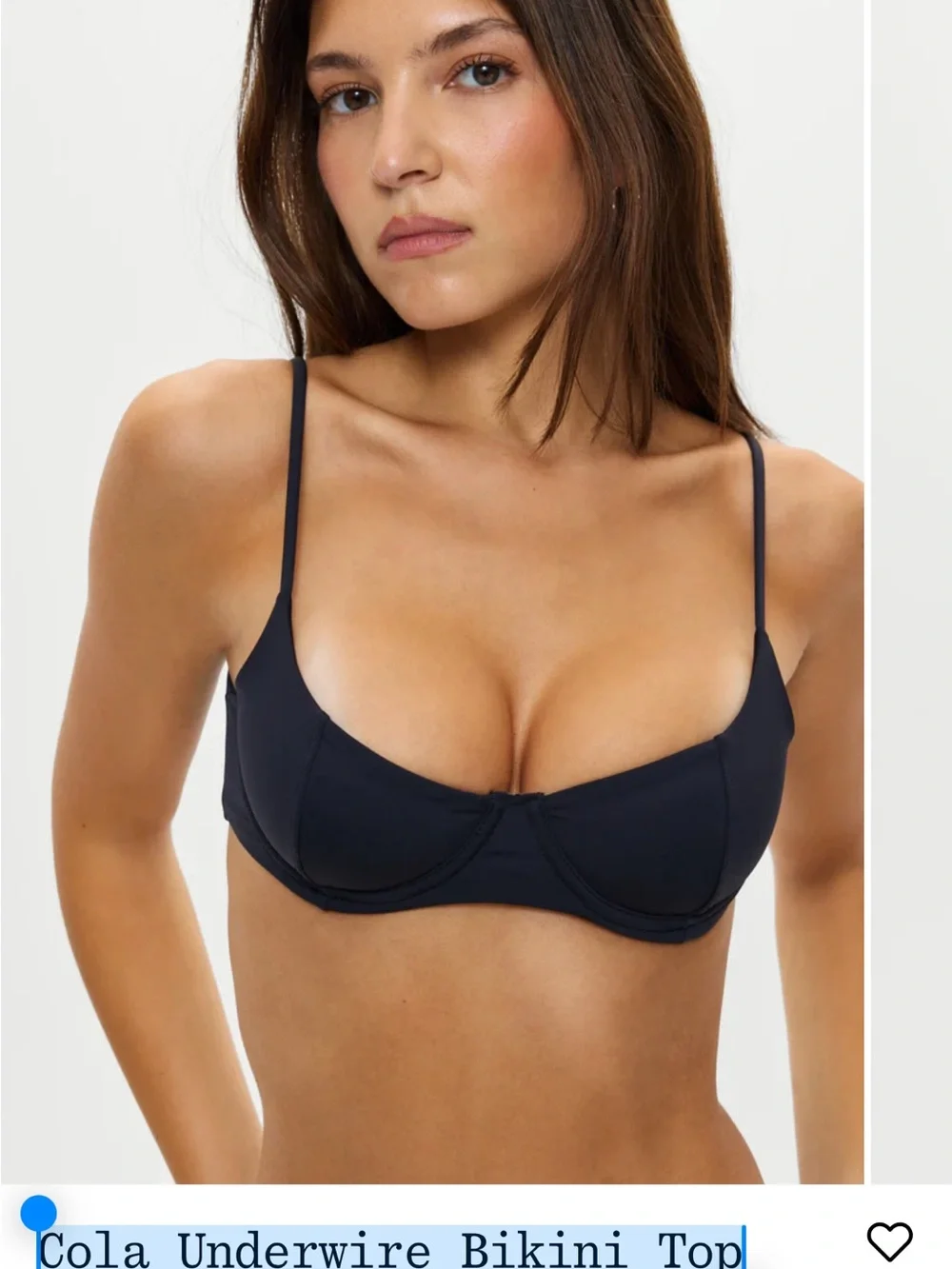Frankie’s bikinis cola underwire bikini top Black XL NWT